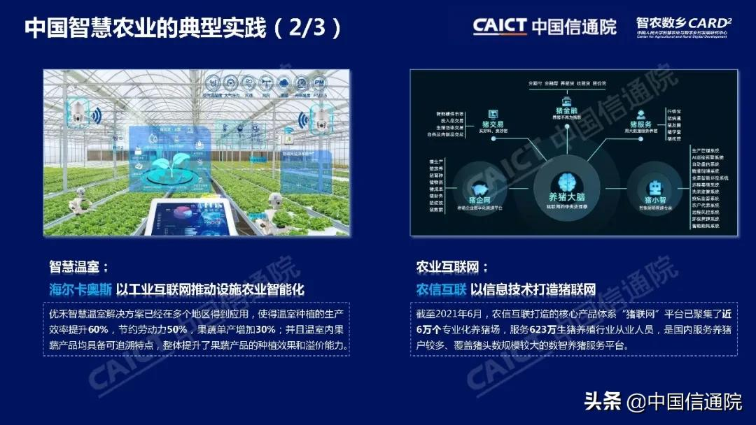 中国信通院与中国人民大学“智农数乡”中心联合发布《中国智慧农业发展研究报告》